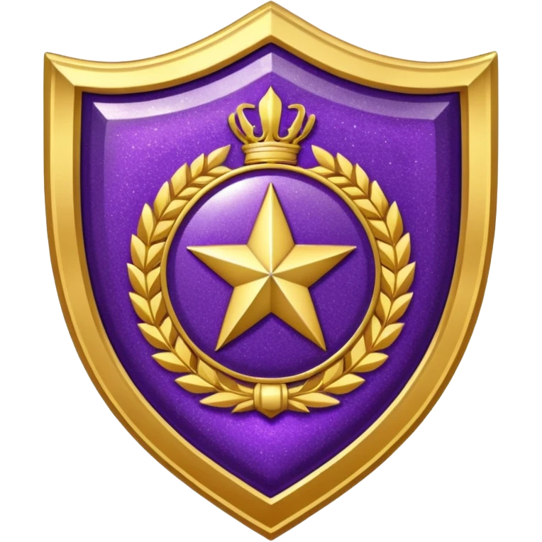 Purple Glitter military medal shield emoji