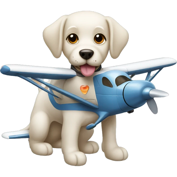 a dog that drives an airplane emoji