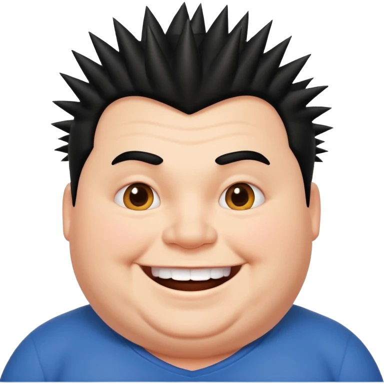 fat spiky haired happy man emoji