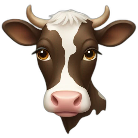 Kid drawn cow emoji