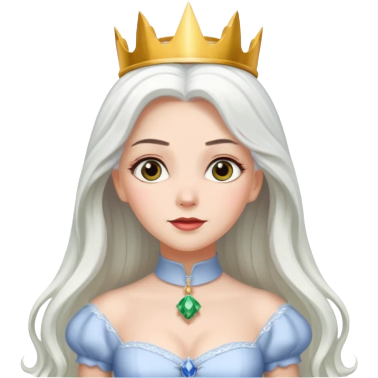 Good Witch of the North from the Wizard of Oz with long white hair, white outfit emoji
