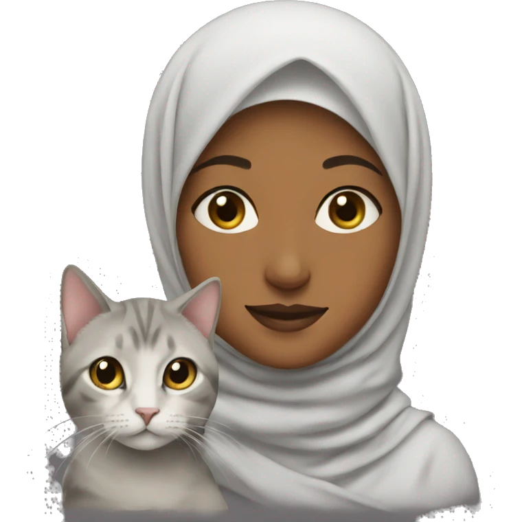 Woman with hijab and cat emoji