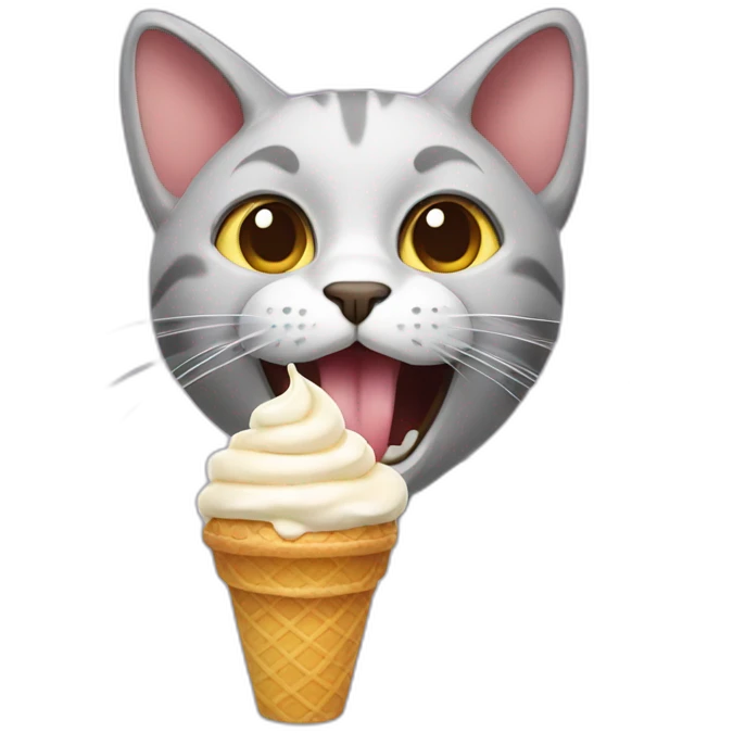 cat eating icecream emoji