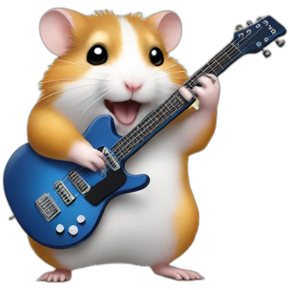 hamster playing electro guitar emoji