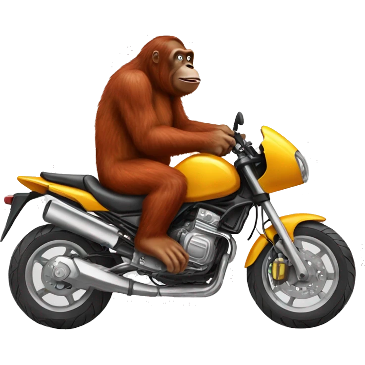 Orangután en una moto emoji
