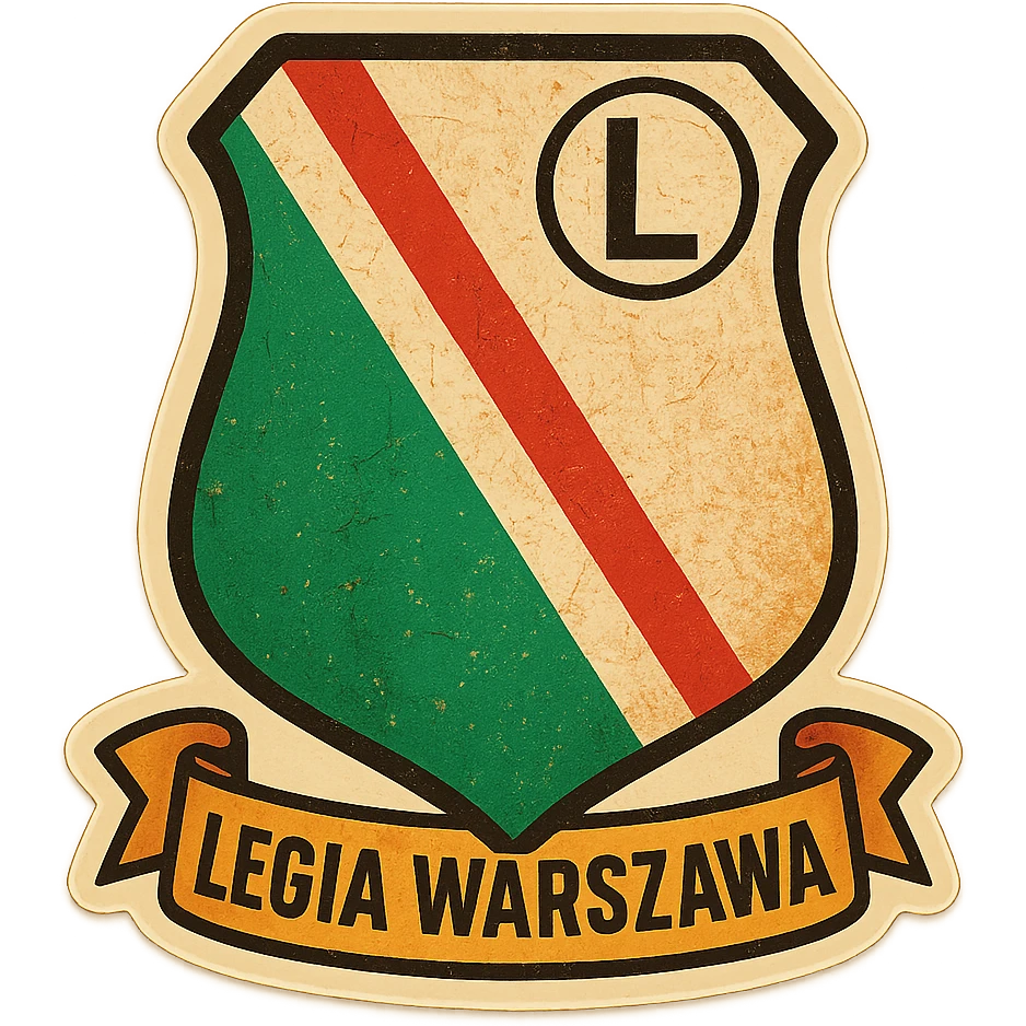 retro style coat of arms of Legia Warszawa with aging effect emoji