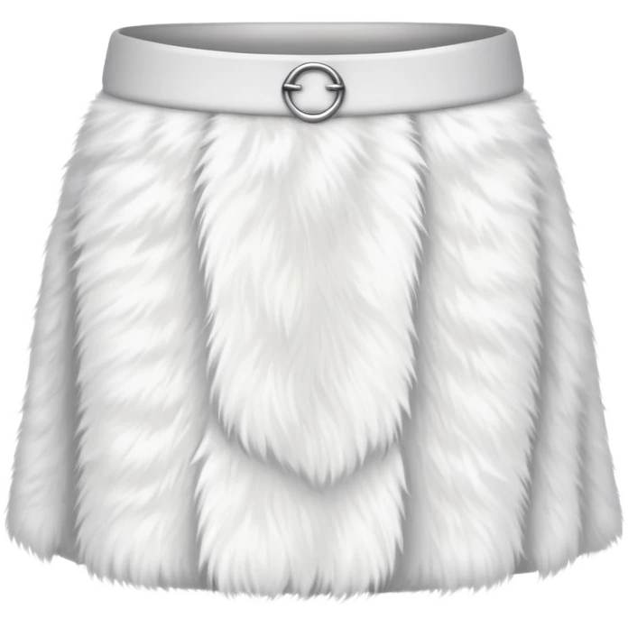 super realistic white fur mini skirt isolated emoji