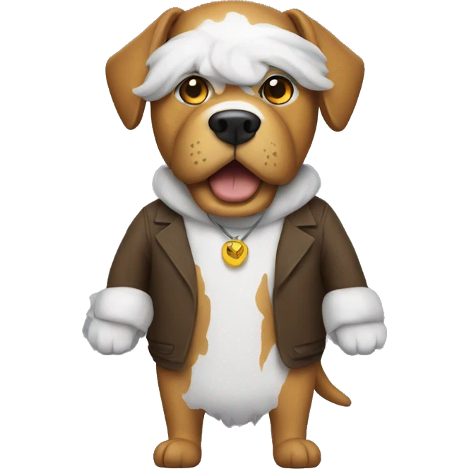 Man wearing a dog costume emoji