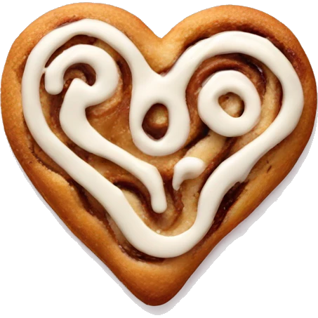 cinnamon roll cookie heart emoji
