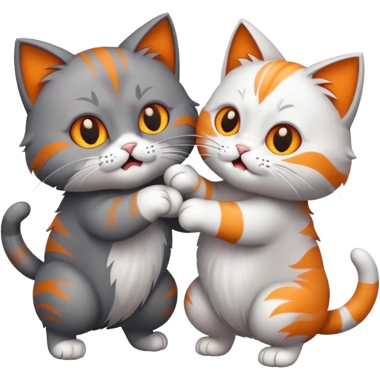 Two cats fighting emoji
