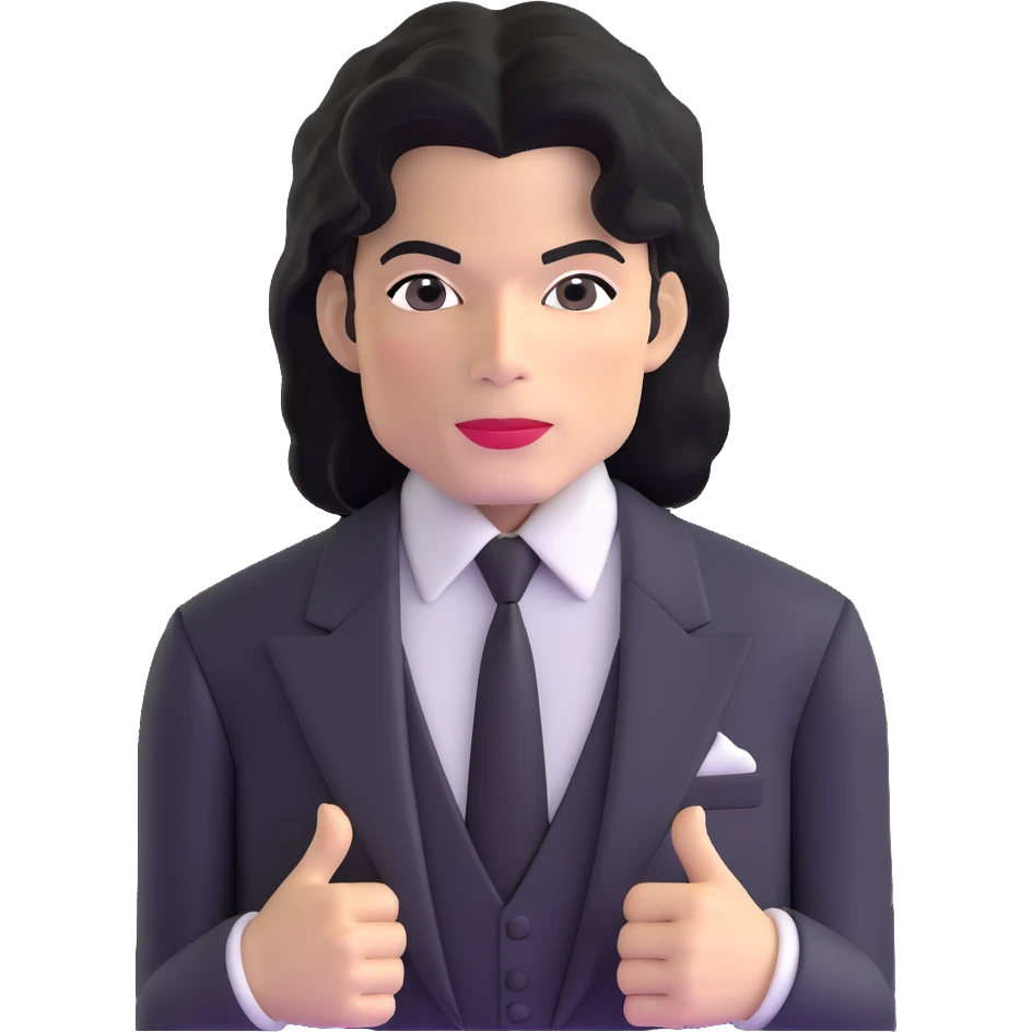 Michael Jackson in formal black suit upper body emoji