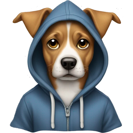 Dog wearing hoodie emoji