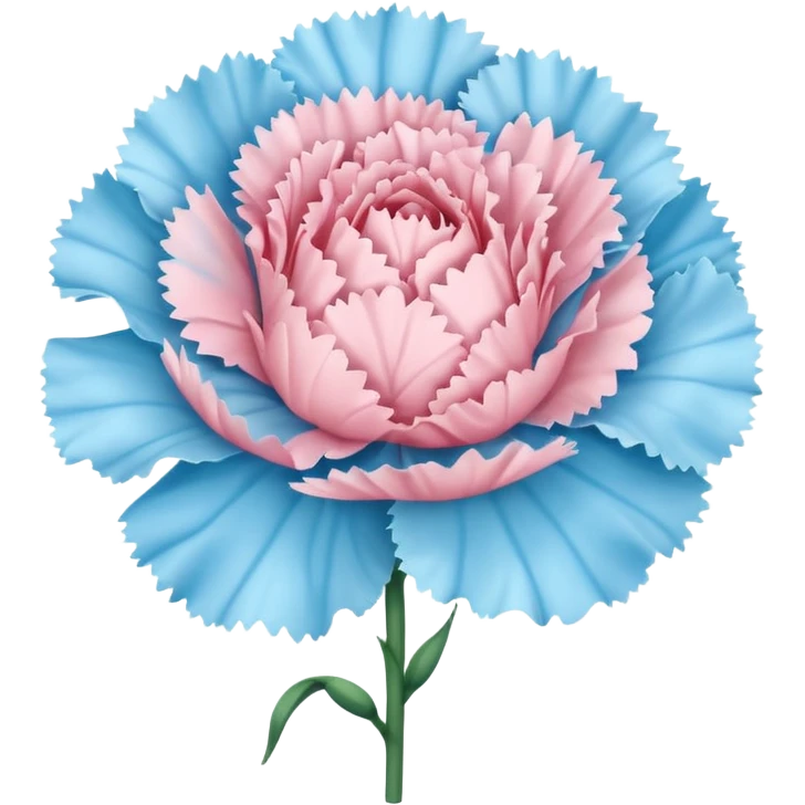 Pastel pink and pastel blue carnation flower emoji