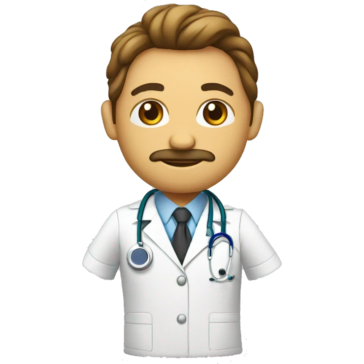 León pensando vestido de médico en la Habana  emoji