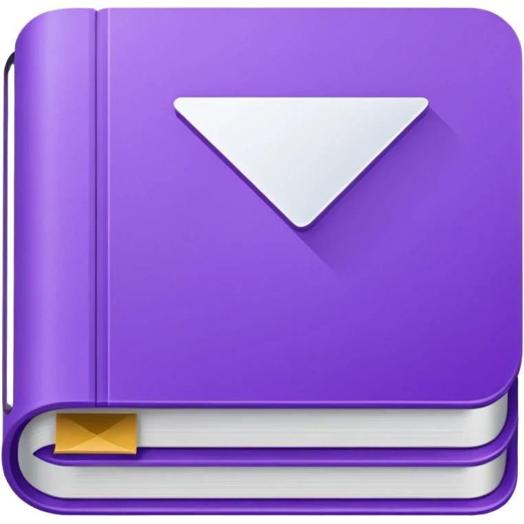 Purple icon: a book with дфзещз. Minimal, web style. emoji