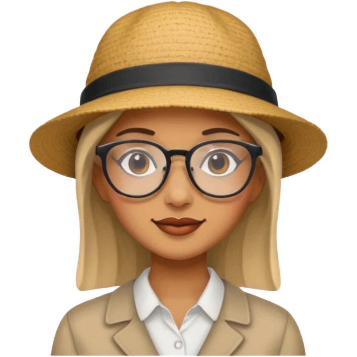 woman wearing hats and glasses emoji
