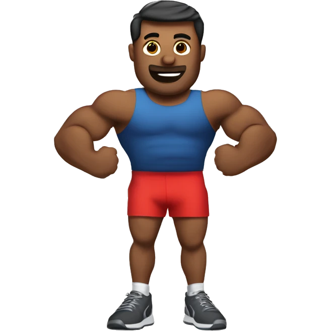 hombre con pesas en el gimnasio emoji