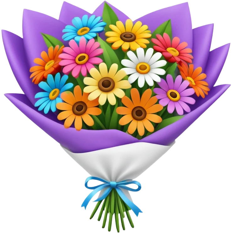 Bouquet Flower Wrap white emoji