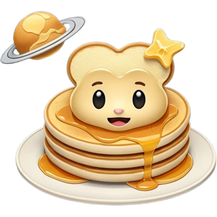 a pancake on toast in the space emoji
