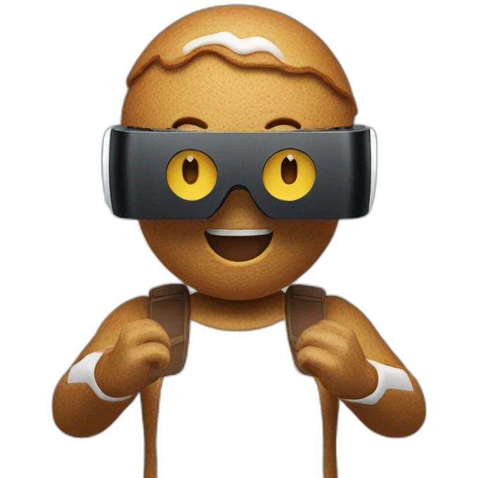 ginger bread man in vr headset emoji