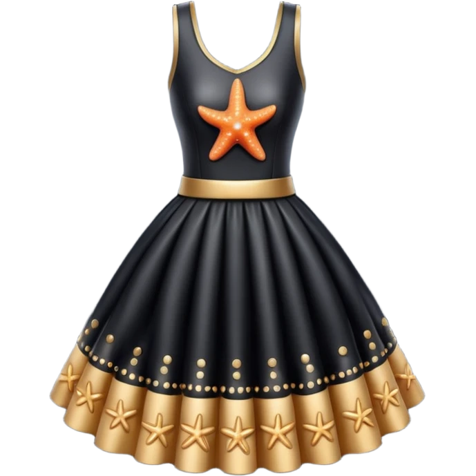 Starfish Dresses  in black leather wear emoji