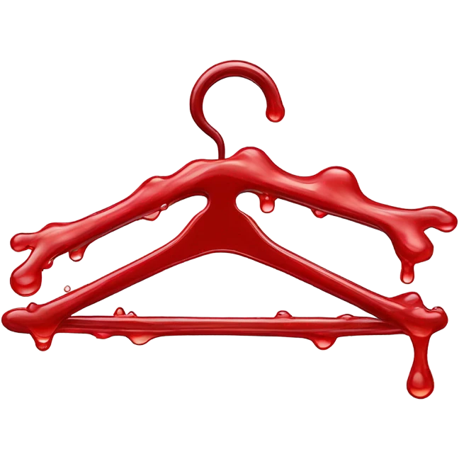 Clothes hanger dipped in red liquid  emoji