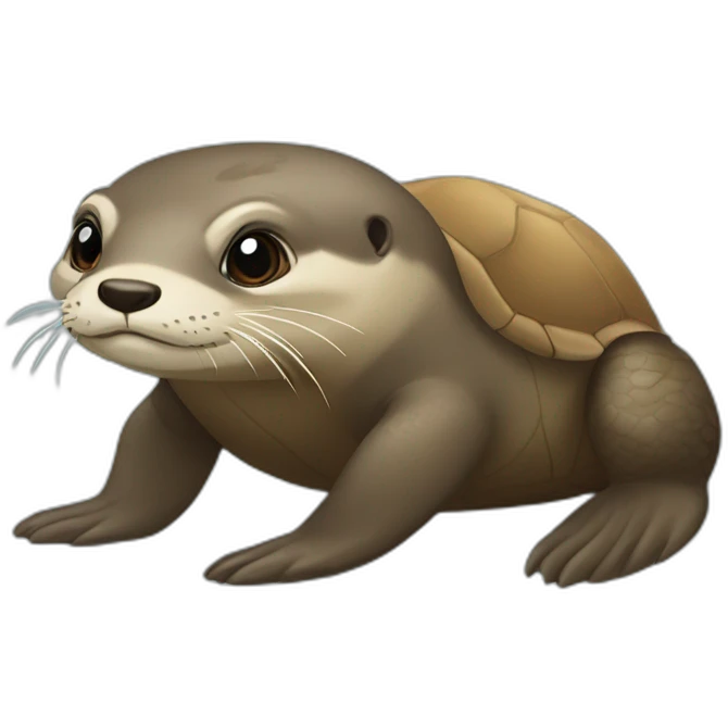 loutre sur une tortue emoji