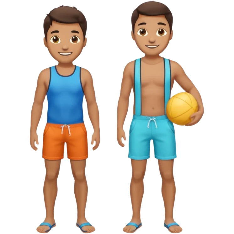 a man in Bermuda shorts as a swimsuit full body emoji