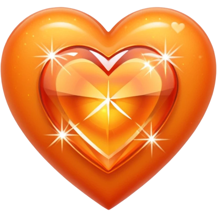 Heart orange with a diamond heart inside emoji