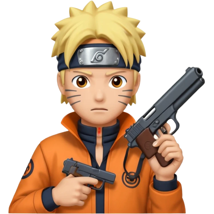 Naruto with gun emoji