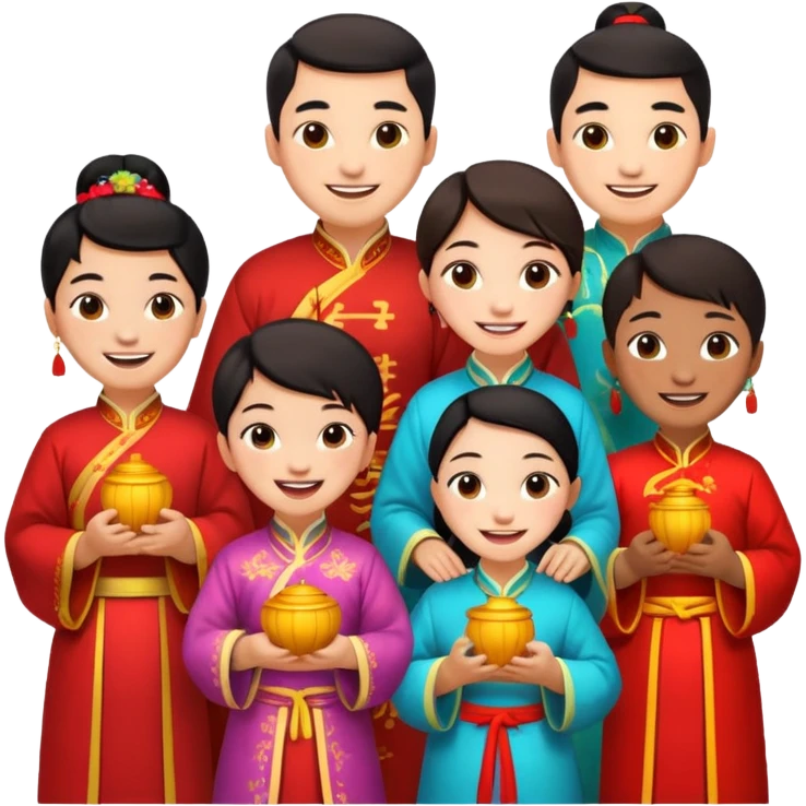 a bunch of friends emoji and they are chinese emoji