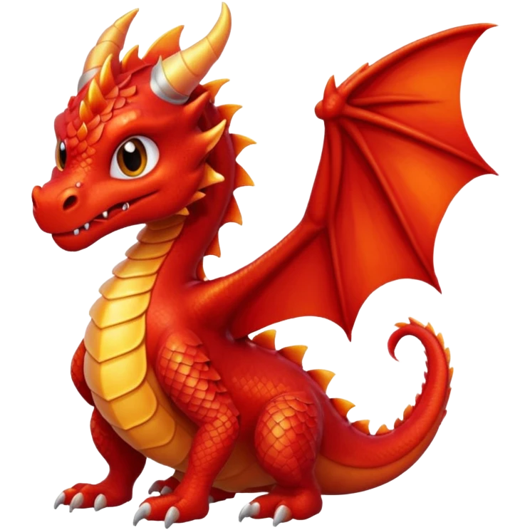 cute feisty red dragon emoji