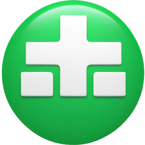 white plus on green circle emoji