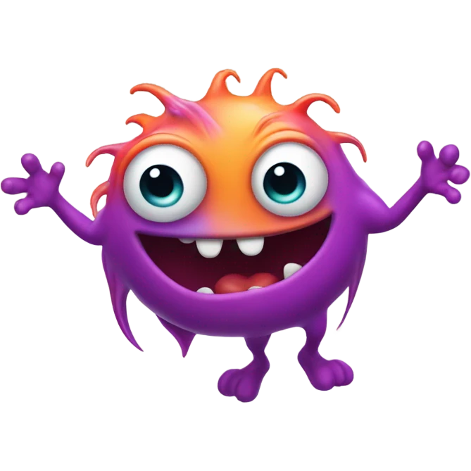 Monster doing a backflip  emoji