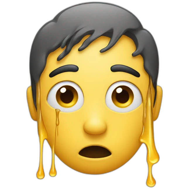 person shrugging with melting face emoji