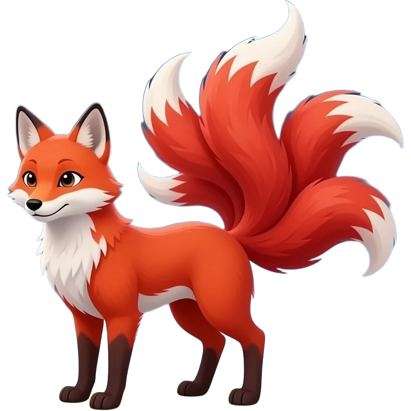 Raposa vermelha de nove caudas emoji