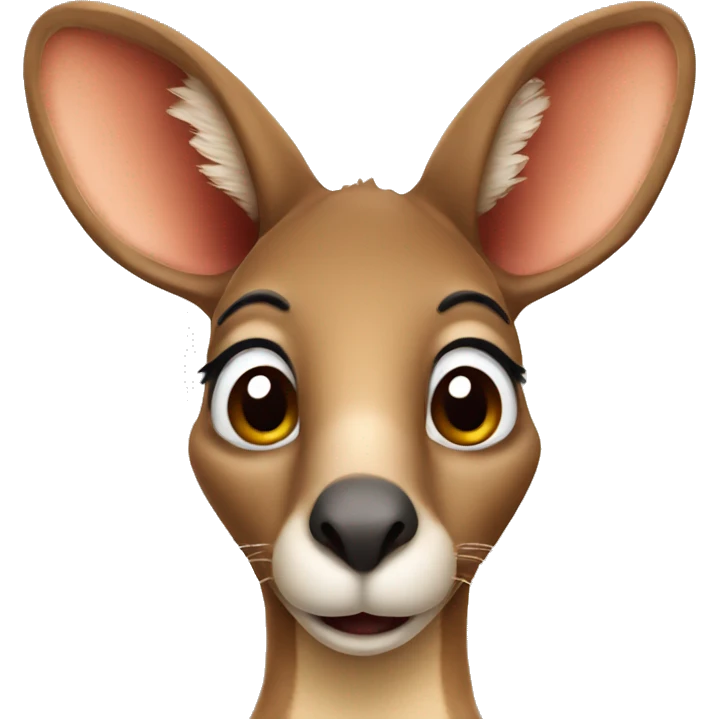 Cute kangaroo face emoji