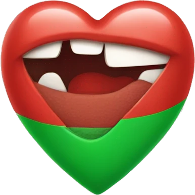 Half red half green heart emoji