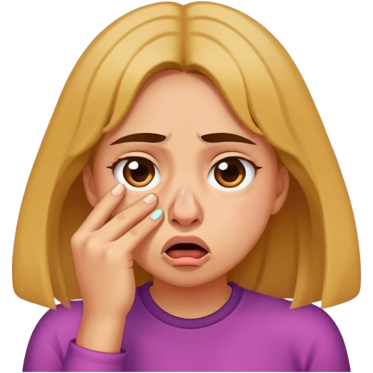 Girl holding her nose in disgust  emoji