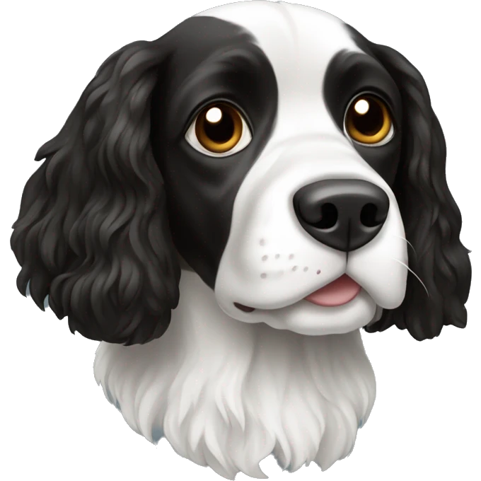 Black and white spaniel emoji