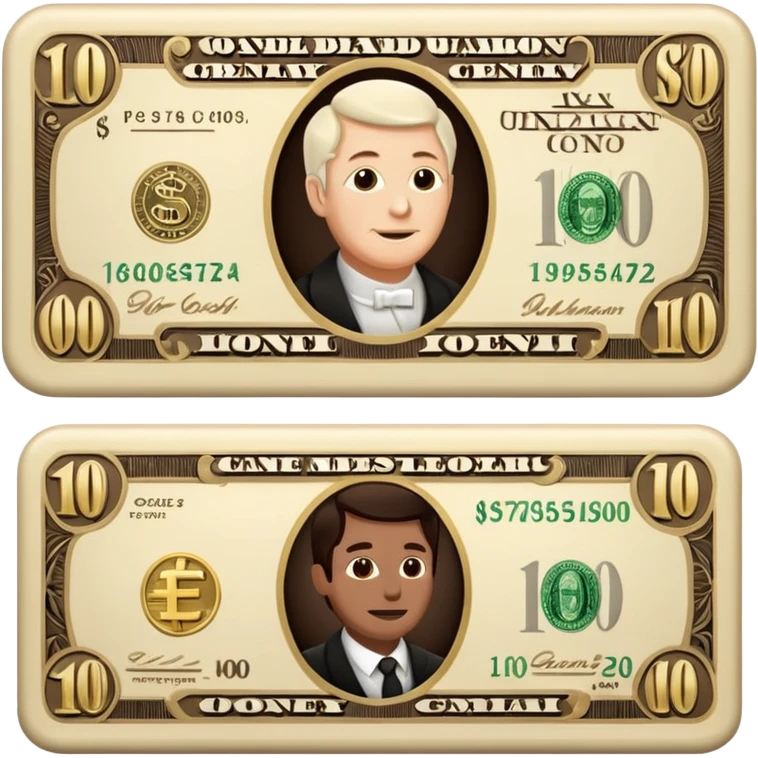 Cream and Dark Brown Money emoji