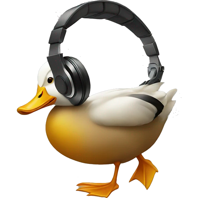 Duck with headphones  emoji