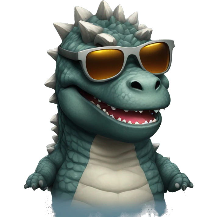 cute godzilla with sunglasses emoji