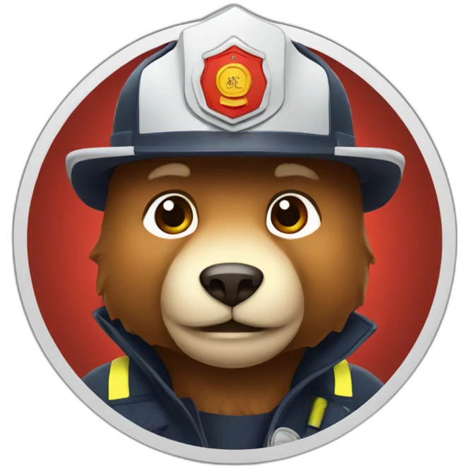 A fireman bear emoji