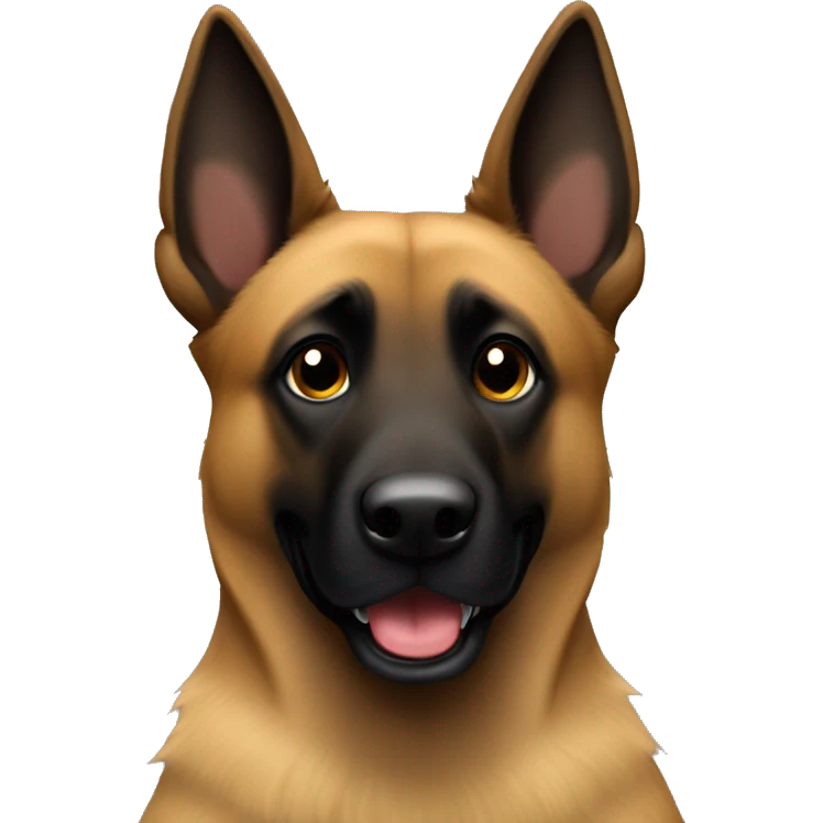 fluffy belgian Malinois with black face emoji