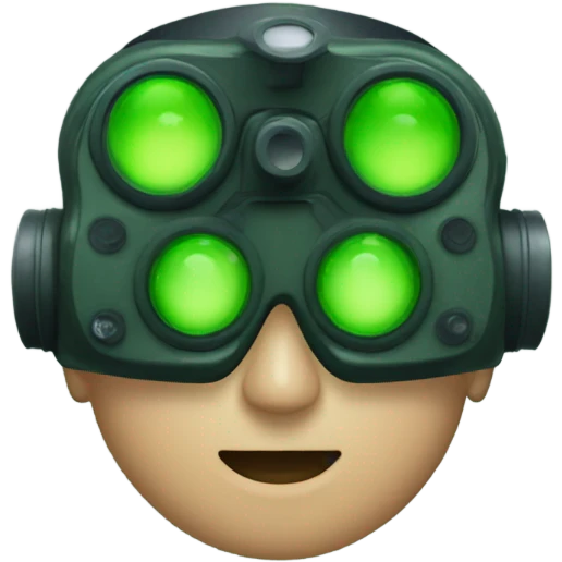 Night vision goggles with green circles emoji
