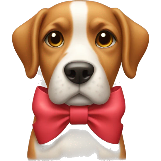 a dog with a bow emoji