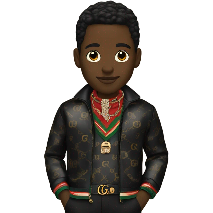 Black man Gucci clothes emoji