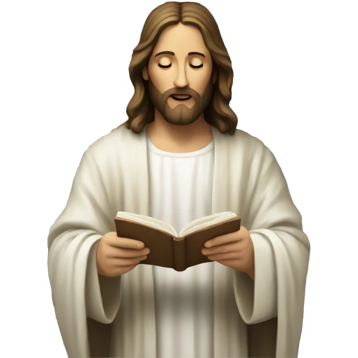 Jesus Christ doing crossword emoji