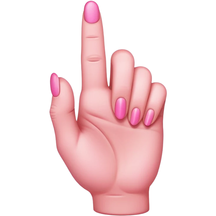 Pink middle finger emoji